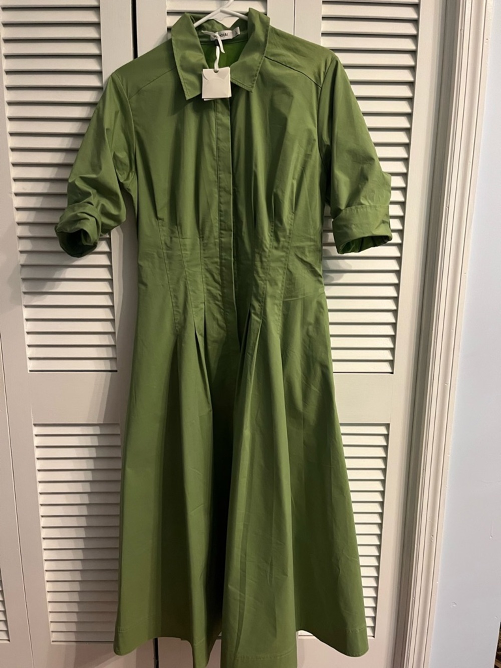 Jonathan Simkhai Peridot Green Midi Shirt Dress